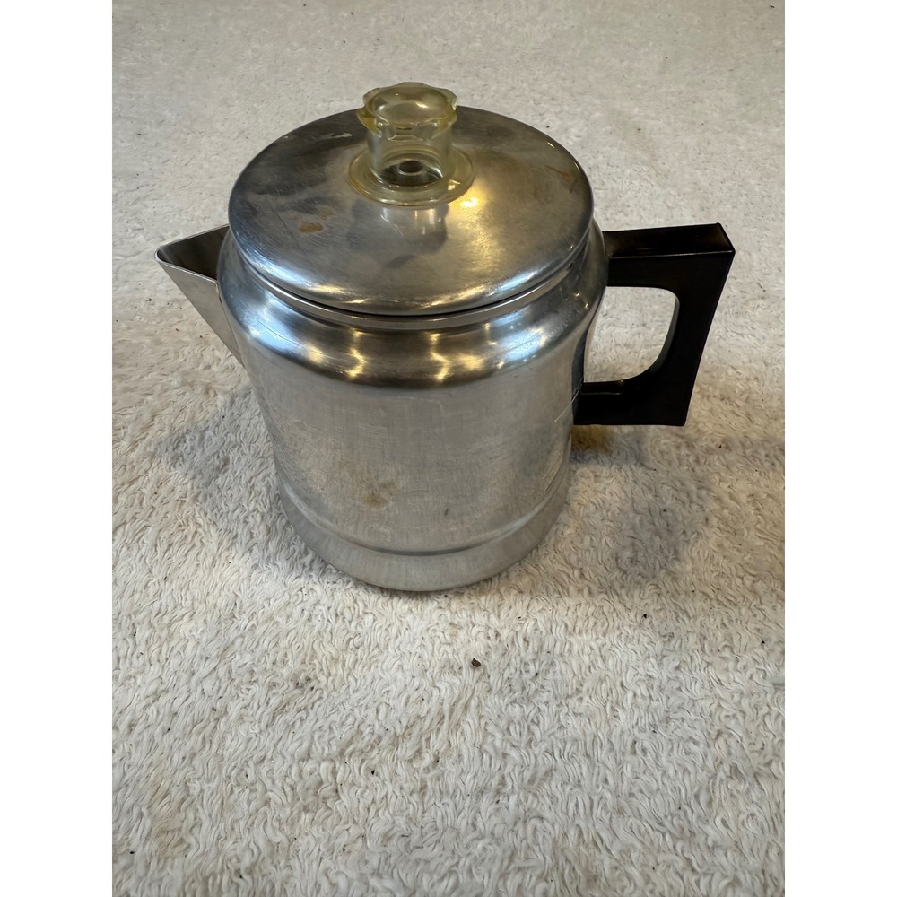 Vintage Mirro Aluminum Coffee Percolator 5 Cup Stovetop Pot Made in USA Silver